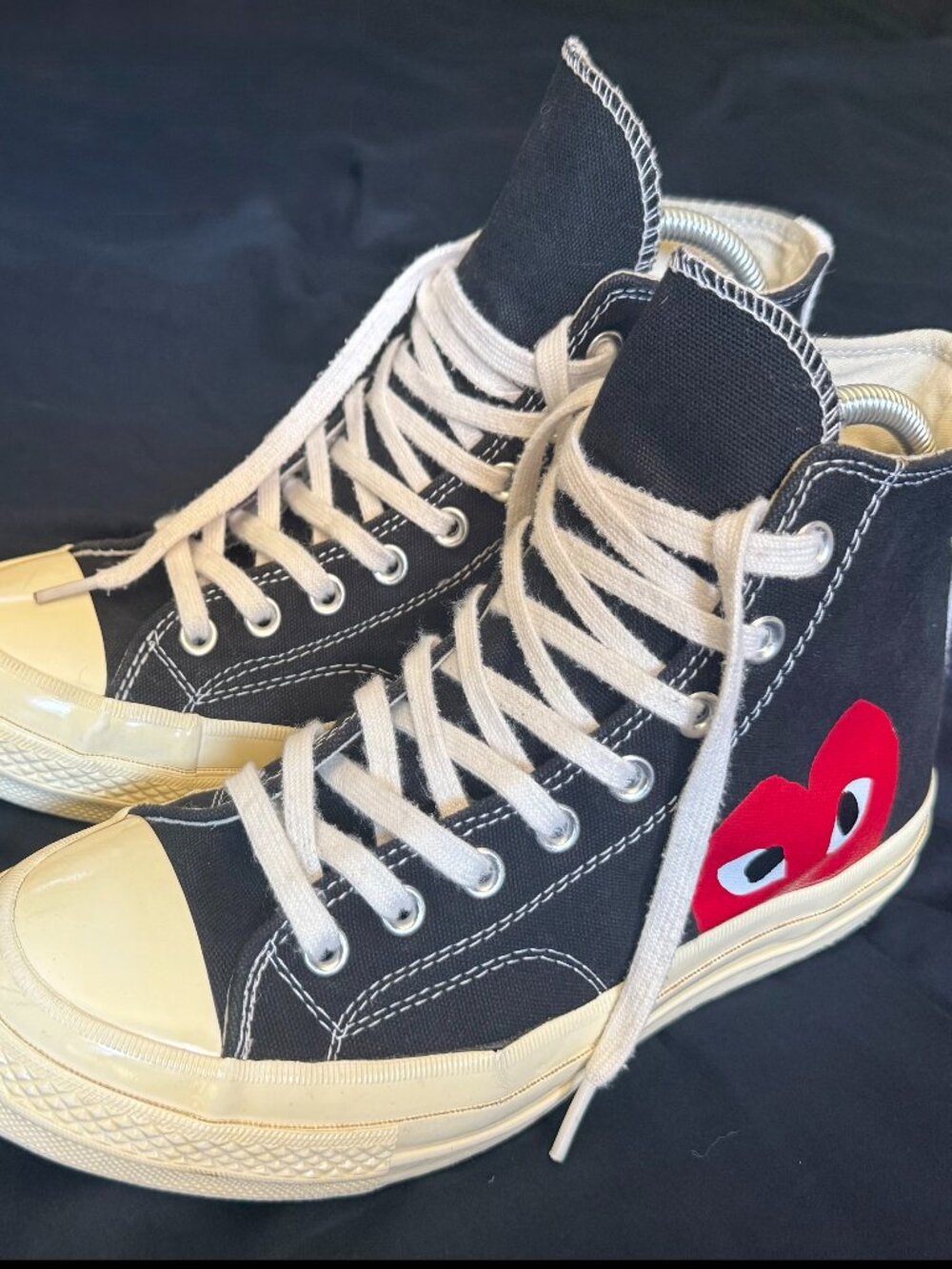 Comme Des Garcons PLAY x Converse Chuck Taylor High Top Black MENS size 9.5